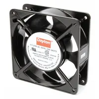 Standard square axial fan with polybutylene terephthalate blades. Delivers 117 cfm airflow at 0.000 in static pressure. Measures 4 11/16 in height by 1 1/2 in depth. Features terminals and IP20 rating for indoor cooling and ventilation of electronic enclosures, control panels, and small equipment