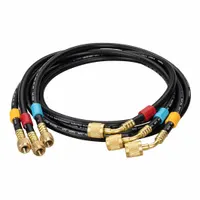 FIELDPIECE Hose Set: 5 ft Lg, 45° Angle, Black, Rubber, 3 Hoses (MPN HR3L)