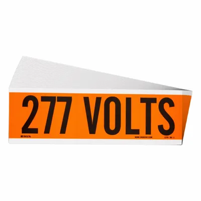 BRADY Self-Stick Vinyl Conduit and Voltage Marker, 227 Volts, A Label, 25 PK - Self-Stick Vinyl Conduit and Voltage Markers