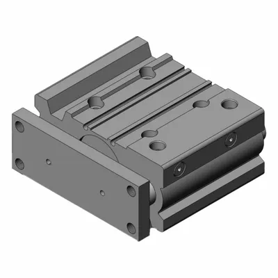SMC Guided Cylinder: 40 mm Bore Dia, 50 mm Stroke Lg, Slide Bearing, Through Hole Mounting - Guided Compact Cylinders
