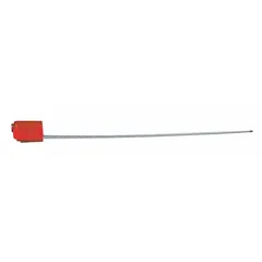 Zinc adjustable-length cable seals with 12-inch cable length and 1/8-inch diameter. Black sequential numbering and 'Sealed' marking. Supplied in a 100-pack. Used to secure and tamper-evidence containers, meters, and valves in utility, logistics, and industrial applications.