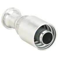 Steel straight crimp hose fitting with flange connection for -16 hose dash size. Male x genderless configuration with 1 in fitting size. Used to connect hydraulic hoses to pumps, valves, or cylinders in fluid power systems