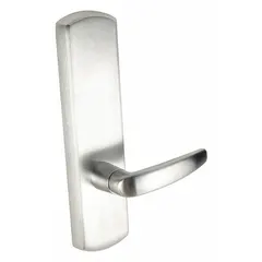 This VON DUPRIN mechanical exit device trim is a silver (US26D) lever-style passage trim for use with compatible exit push bars. It provides non-locking operation for egress on commercial doors in settings such as industrial facilities, warehouses, and institutional buildings. Not ADA compliant.