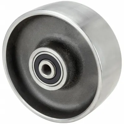 OEM Steel Tread Wheel, 8 in Diameter, 3 in Width, 7,000 lb Capacity, Silver - Steel Tread Wheels