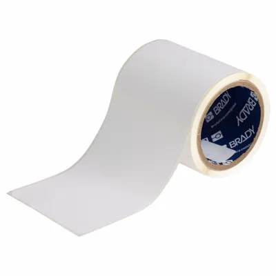 BRADY Pre-Cut Label Stock Roll: 6 in x 4 in, Acrylic, Permanent Adhesive, 80 Labels - Brady Inkjet Precut Label Rolls