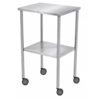 Instrument Table: 16 in Overall Wd, 34 in Overall Ht, 30 in Overall Lg, Stainless Steel, Silver (MPN 7829MR)