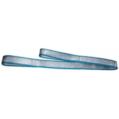 This LIFT-ALL web sling is a Type 3 protected-edge polyester flat-eye sling with a silver/blue color and standard tag. It features an 18 ft sling length, 10 in eye length, and 2 plies. Designed for lifting and rigging heavy loads in industrial settings, the protected-edge construction helps reduce wear during repetitive lifts.