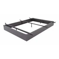 Steel bed base for twin mattresses in hospitality settings. Overall dimensions: 72 in length, 38 in width, 10 in height. Provides a sturdy foundation for guest-room bedding