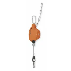 Nylon tool balancer with 4.9 ft cable length, supporting tools up to 14.3 lb. Non-locking design allows free vertical movement for suspended tool use in assembly and manufacturing.