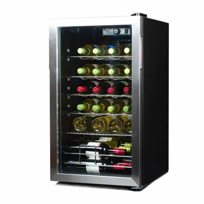 BLACK & DECKER Refrigerator: Black, 3.2 cu ft Total Capacity, 6 Shelves - Beverage Coolers