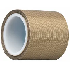 3M 5451 is a PTFE slick surface tape made from silicone and polytetrafluoroethylene coated cloth. It is 3.2 mil thick and 5 yards long. This tape provides a non-stick, low-friction surface for applications such as heat-sealing bars, chutes, and guide rails where heat resistance and release properties are required.