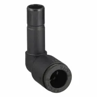 This nylon and nickel-plated brass push-to-connect elbow fitting connects 1/8 in OD tubing in pneumatic or fluid systems. It provides a leak-free joint suitable for applications where space is limited. Supplied in a 10-pack