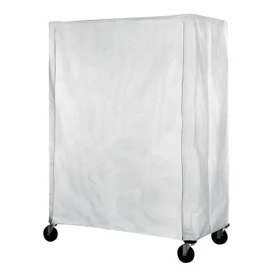 EAGLE GROUP Utility Cart Cover: White, Polyester, Hook-and-Loop, 72 in Wd, 63 in Ht - Hook-&-Loop Machine-Washable Polyester Covers