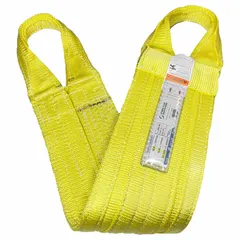 This STREN-FLEX Type 8 web sling is a single-leg, continuous eye lifting sling made from polyester with 2 plies. It has a 12 ft sling length and 24 in eye length, featuring a wear-resistant tag. Suitable for general lifting and rigging of heavy cargo in industrial environments.