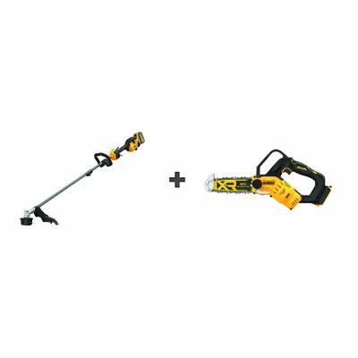 DEWALT String Trimmer Kit: 20V MAX*, Chainsaw and Trimmer, 15 in String Trimmer Cutting Wd - Outdoor Equipment Combination Kits
