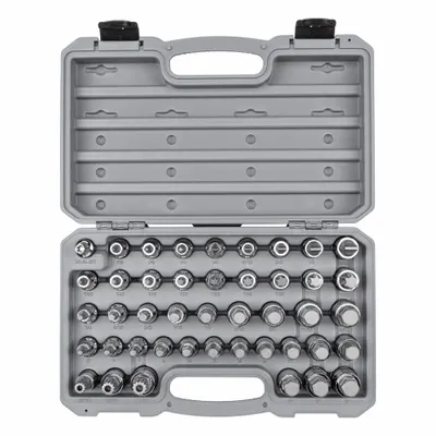 TEKTON Socket Bit Set: 26 - 50 Pieces, 1/2 in Drive Size, 44 Pieces - Multi-Tip Shape Bit Socket Sets