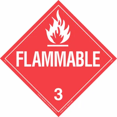 BRADY Container Placard: Flammable, 10 3/4 in x 10 3/4 in, 10 3/4 in Label Ht - Class 3: Flammable Liquids