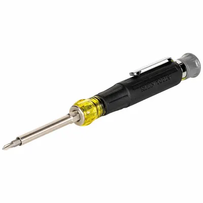 KLEIN TOOLS Screwdriver: Hex/Phillips/Slotted/Torx Tip, 12 Tips, 6 1/2 in Overall Lg - Precision Multi-Bit Screwdrivers