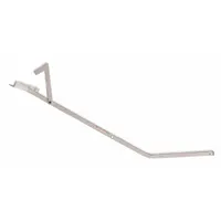 Square steel sign post with a 40-inch length, 1-1/2 inch diameter, and galvanized white finish. Features prepunched holes for sign attachment, with a 7/8 ft punched section. Used for mounting safety or directional signs on square railings in industrial facilities, warehouses, and construction sites