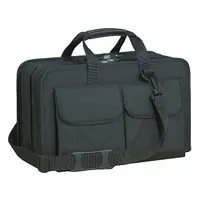 Black nylon wide-mouth tool bag with 49 total pockets, including 47 inside pockets. Designed for organizing and carrying hand tools, testers, and small parts on job sites, in workshops, or during service calls
