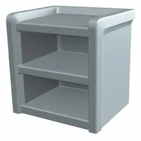 CORTECH Nightstand: Blue Gray, 21 1/2 in Overall Ht, 21 in Overall Wd, 18 in Overall Dp, 3 Shelves (MPN 7602BG)