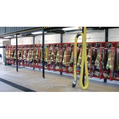 GROVES Turnout Gear Storage Rack: Wall Mount, 1 Sides, 1 Compartments, Steel, Red - Wall-Mount Turnout Gear Racks