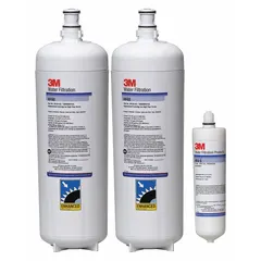 This 3M quick-connect water filter reduces cysts and uses a prefilter wrap media. It has a flow rate of 6.7 gpm, a capacity of 70,000 gallons, and an overall height of 25 1/2 inches. Suitable for commercial or industrial water treatment applications.