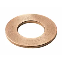 OILITE Thrust Washer: 7/8 in Bore, Bronze, SAE 841, 2 in OD, 0.125 in Thick, -35°F to 300°F, 5 PK (MPN TT2007-B)