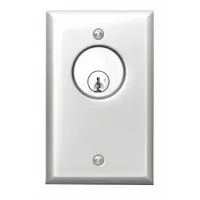 Stainless steel electromagnetic key switch accessory for power supplies. Operates at 30V DC. Used for access control or circuit enabling in security systems and industrial applications requiring a corrosion-resistant switch