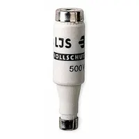 Fast-acting IEC Type D fuse rated 2 A and 500 V AC. Features a DII Class D fuse size with D27 designation. Suitable for overcurrent protection in industrial electrical circuits where compact dimensions are required