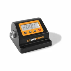 Bench-mount torque tester with 1/2 in square drive. Measures torque from 10 to 100 ft-lb in foot-pound increments. Used for verifying and calibrating torque wrenches in stationary applications.