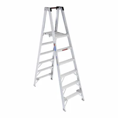 WERNER PT376 Lightweight Aluminum Twin-Platform Stepladder - Lightweight Aluminum Twin-Platform Stepladders
