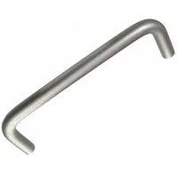 Fixed, non-recessed pull handle made of stainless steel with a dull silver finish. Features a 0.75 in grip thickness and 1/4"-20 threaded holes for secure mounting. Suitable for use on industrial cabinets, enclosures, and machinery doors requiring a corrosion-resistant handle