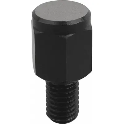 KIPP Positioning Foot w/Flat Face: External Threads, Flat, Steel, M8 Thread Size - Positioning Feet with Ground Wear-Resistant Flat Face