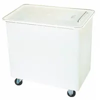 This white bulk ingredient bin from CARLISLE has a 108 qt capacity and includes a sliding lid. With an overall height of 27 7/8 inches, it is NSF Certified. Suitable for storing dry ingredients in commercial kitchens, bakeries, and food processing facilities