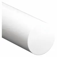 PET-P Rod: 3 3/4 in Dia, 12 in Lg, Opaque, White, 12,400 psi Tensile Strength, 0.5 ft-lb/in
