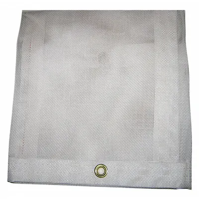 MAURITZON Mesh Tarp, 9.5 ft L x 7.33 ft W, White, PVC Coated - Mesh Tarps