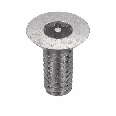 TAMPER PRUF SCREW Tamper Resistant Screw: #10-24 Thread Size, 1/2 in Lg, Stainless Steel - Flat Head Tamper-Resistant Machine Screws