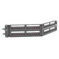 HUBBELL PREMISE WIRING Patch Panel: Angled, 2 Rack Units, 48 Ports, 6, IDC, 4-Pr PoE (4PPOE), Steel (MPN HP648A)
