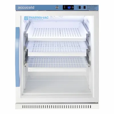ACCUCOLD Vaccine Refrigerator: 6 cu ft, Upright, 2°C to 8°C, 24 3/8 in Overall Dp - Pharmacy & Vaccine Refrigerators