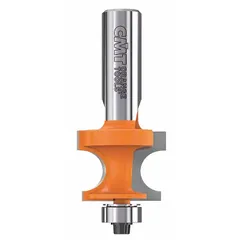Carbide-tipped beading profile router bit with a 1 1/8 in cutter diameter and 2 flutes. Designed for creating decorative rounded edges and ornamental profiles on wood, MDF, and composite materials. Suitable for cabinet making, furniture trim, and molding applications.