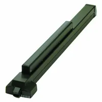 This VON DUPRIN rim-type exit device features a touchbar style in a bronze finish. Designed for doors up to 4 ft wide, it is ADA compliant for accessible egress. Commonly used in commercial buildings such as offices, schools, and hospitals to provide code-compliant emergency exit