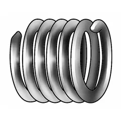 Free-running tanged helical insert for thread reinforcement in metal assemblies. #4-40 thread size, plain finish, 100 pieces per pack. Suitable for inch-series applications requiring durable, reusable threads.