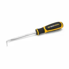 This single-end pick features a steel hook tip for engaging and removing cotter pins in automotive, industrial, and maintenance tasks. The ergonomic plastic handle provides a comfortable grip during repetitive use. Constructed from steel for strength.