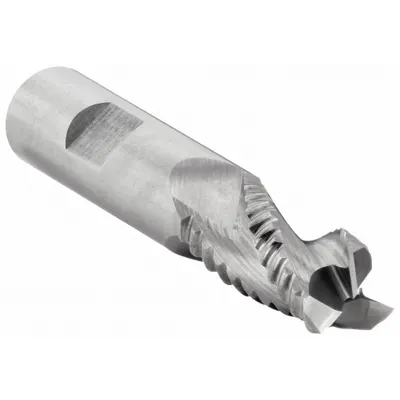 WIDIA HANITA Roughing End Mill: Carbide, 3 Flute, 1/2" Mill Dia, 5/8" LOC, 0.04" Chf - Corner-Chamfer Carbide Roughing End Mills for Nonferrous Materials