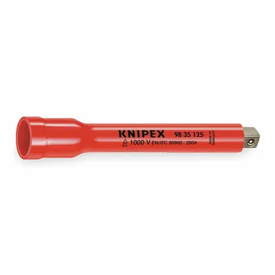 KNIPEX Socket Extension: 3/8 in Input Drive Size, 3/8 in Output Drive Size, 5 in Overall Lg - Insulated Hand Socket Extensions