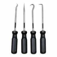 ULLMAN Hook/Pick Set: Steel, Angle/Hook/Straight, 45° Angle/90° Angle/Hook/Straight Tip (MPN PSP-4)