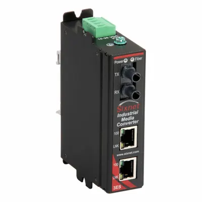 RED LION Media Converter: Unmanaged, DIN Rail, 3 Ports, RJ45, 100 Base-FX/10/100 Base-TX - Ethernet Converters
