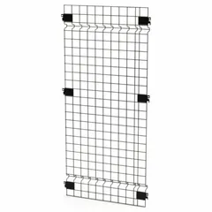 Steel panel with black powder-coated finish for use with Husky Rack & Wire Quick-Assemble Woven-Wire Partition systems. Measures 4 ft high by 2 ft wide by 1 1/2 in deep. Suitable for creating secure enclosures, storage cages, or machine guarding in industrial environments.