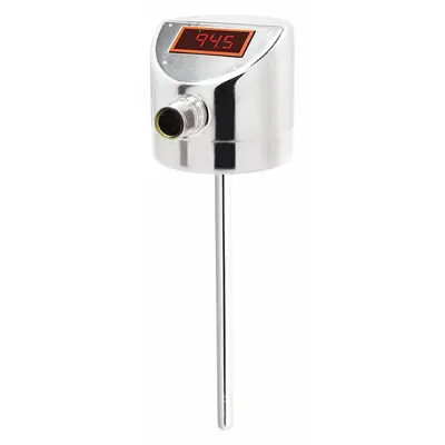 IFM Sanitary Temperature Transmitter: 6 mm clamp fitting 6mm diameter - Sanitary Temperature Transmitters with Display